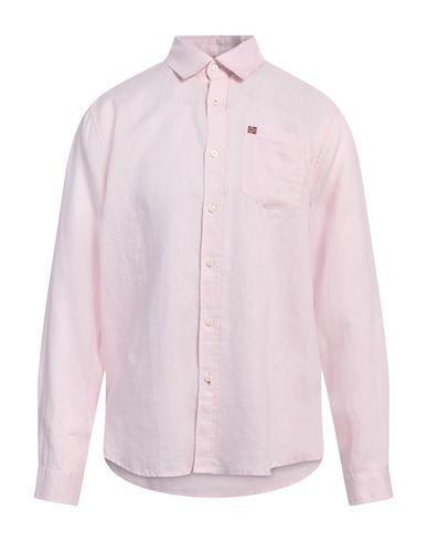 Napapijri Man Shirt Pink Size Xxl Linen