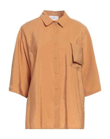 Soallure Woman Shirt Camel Size 6 Modal, Polyester In Beige
