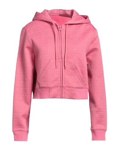 Moschino Woman Sweatshirt Pink Size 8 Polyester, Cotton, Elastane