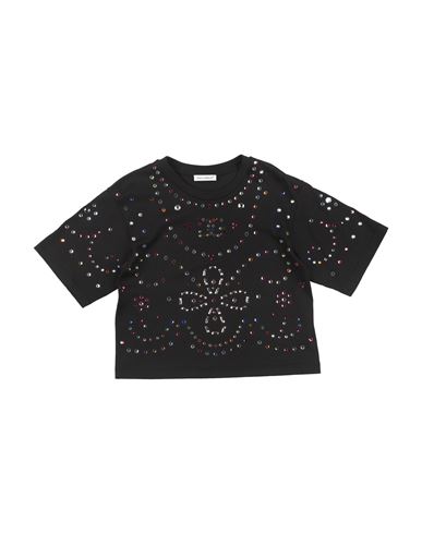 Shop Dolce & Gabbana Toddler Girl T-shirt Black Size 3 Cotton, Glass