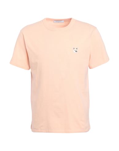 Maison Kitsuné Man T-shirt Apricot Size L Cotton In Orange