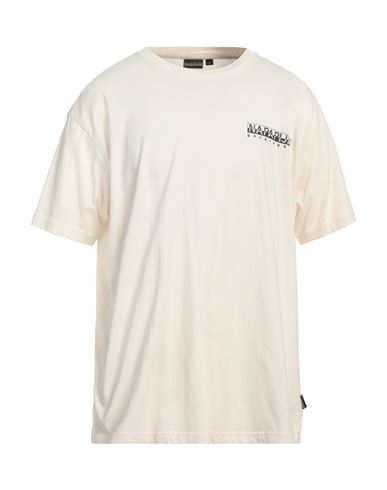 Napapijri Man T-shirt Ivory Size Xxl Cotton In White