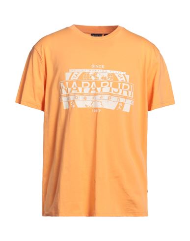 Napapijri Man T-shirt Mandarin Size Xxl Cotton In Orange