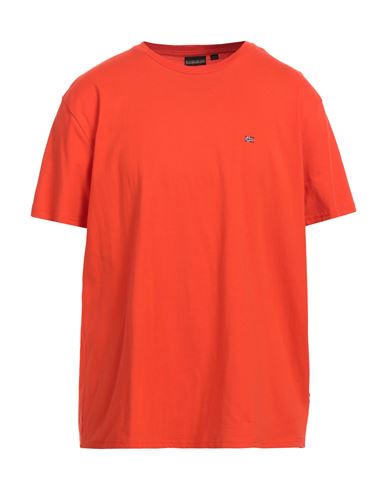 Napapijri Man T-shirt Orange Size Xxl Cotton