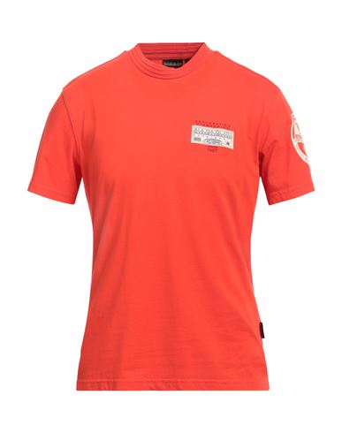 Napapijri Man T-shirt Orange Size Xxl Cotton