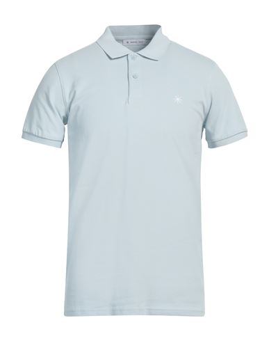Manuel Ritz Man Polo Shirt Sky Blue Size Xxl Cotton, Elastane