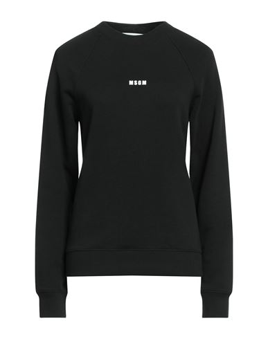 Msgm Woman Sweatshirt Black Size M Cotton