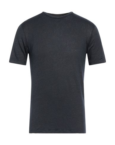 Wool & Co Man T-shirt Midnight Blue Size S Linen, Elastane