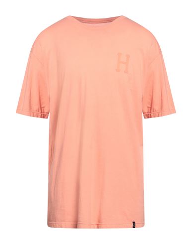 Huf Man T-shirt Salmon Pink Size Xl Cotton In Orange