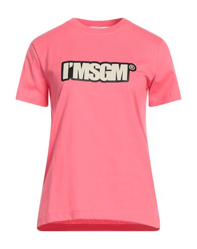 Msgm Woman T-shirt Fuchsia Size Xs Cotton In Pink
