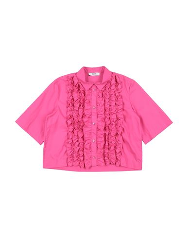 Shop Msgm Toddler Girl Shirt Fuchsia Size 6 Cotton In Pink