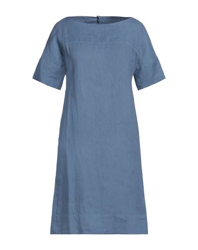Shop Fedeli Woman Mini Dress Pastel Blue Size 4 Linen