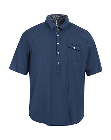 Panama Man Shirt Midnight Blue Size M Cotton, Elastane