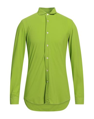 Alessandro Gherardi Man Shirt Acid Green Size 15 ¾ Polyamide, Elastane