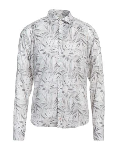 Panama Man Shirt Sage Green Size L Cotton In Gray
