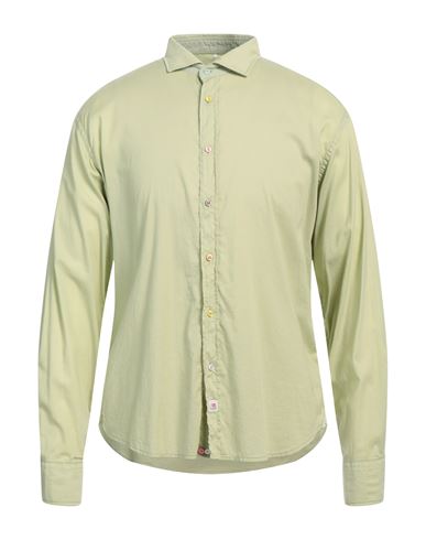 Panama Man Shirt Green Size L Cotton, Elastane