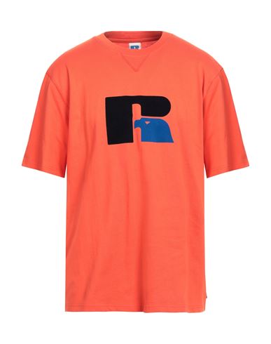 Russell Athletic Man T-shirt Orange Size L Cotton