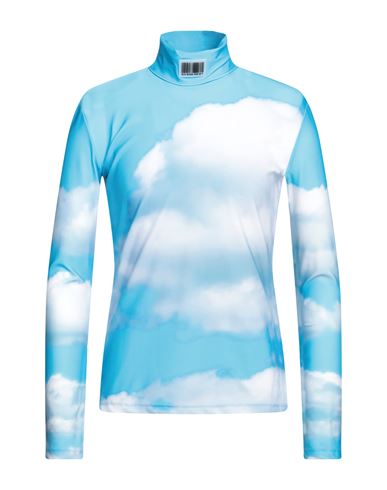 Vtmnts Man T-shirt Azure Size L Polyamide, Elastane In Blue