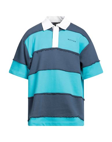 Shop Botter Man Polo Shirt Azure Size M Organic Cotton In Blue