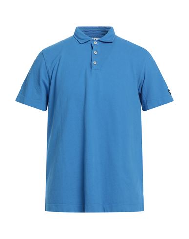 Shop Husky Man Polo Shirt Azure Size 44 Cotton, Lycra In Blue