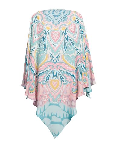 Etro Woman Capes & Ponchos Turquoise Size Onesize Viscose In Blue