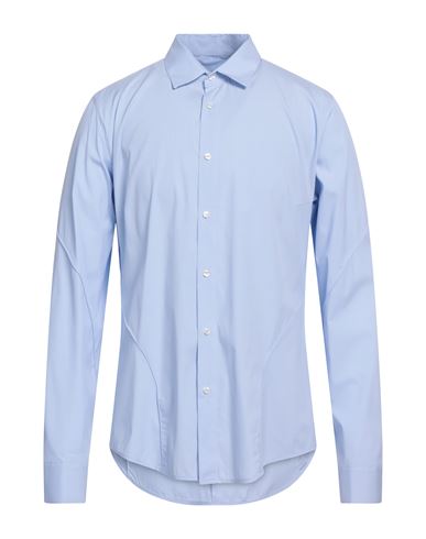 Gerald Pahr Man Shirt Sky Blue Size 16 ½ Cotton, Polyamide, Elastane