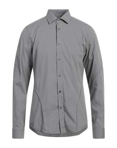 Gerald Pahr Man Shirt Grey Size 16 ½ Cotton, Polyamide, Elastane