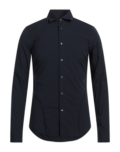 Gerald Pahr Man Shirt Navy Blue Size 15 ¾ Cotton, Polyamide, Elastane