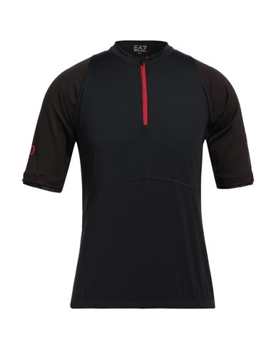 Ea7 Man T-shirt Black Size Xxl Polyester, Elastane