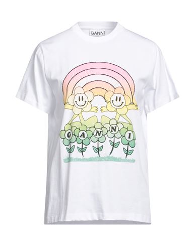 Ganni Woman T-shirt White Size S Organic Cotton