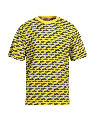 Ferrari Man T-shirt Yellow Size S Cotton, Elastane