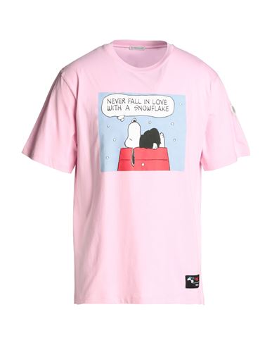 Moncler Man T-shirt Pink Size L Cotton