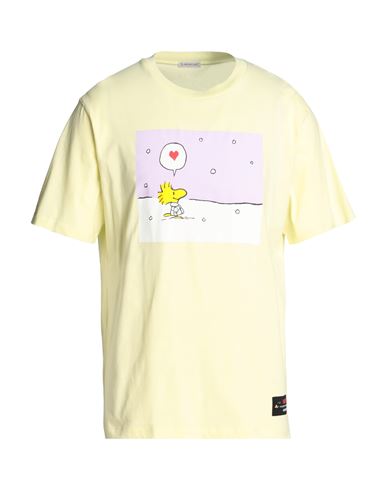 Moncler Man T-shirt Light Yellow Size S Cotton