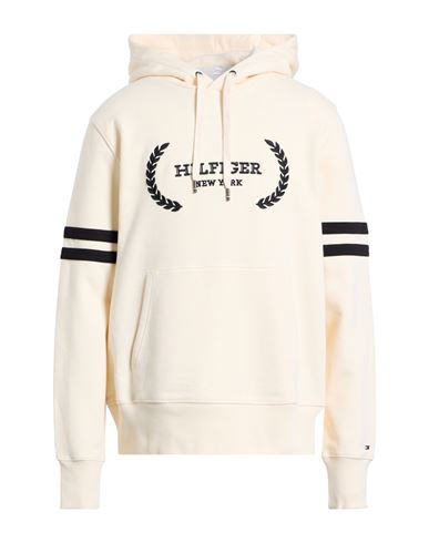 Tommy Hilfiger Man Sweatshirt Cream Size Xxl Cotton In White