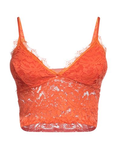 Zahjr Woman Top Orange Size S Polyester, Viscose, Elastane