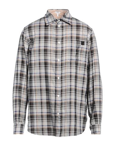 Loewe Man Shirt Light Grey Size 15 ½ Polyester, Cotton, Calfskin In Gray