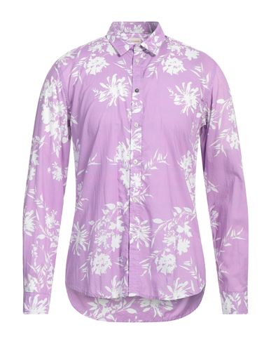 Officina 36 Man Shirt Lilac Size M Cotton In Purple