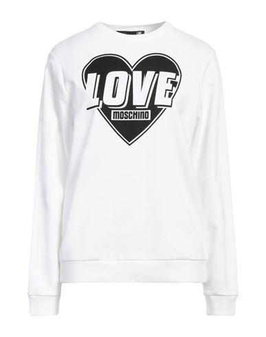 Love Moschino Woman Sweatshirt White Size 6 Cotton
