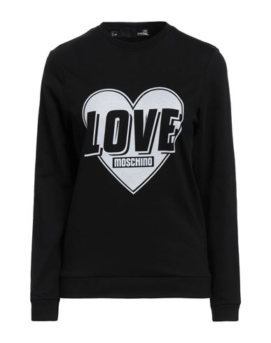 Love Moschino Woman Sweatshirt Black Size 8 Cotton