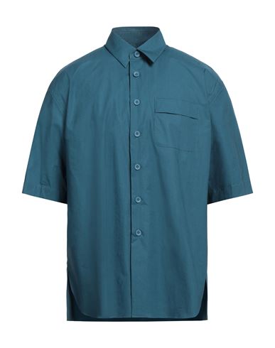 Lardini Man Shirt Pastel Blue Size L Cotton, Elastane