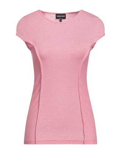 Giorgio Armani Woman T-shirt Red Size 14 Cotton, Cashmere, Silk