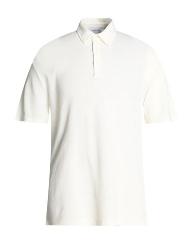 Scaglione Man Polo Shirt White Size Xl Cotton, Linen