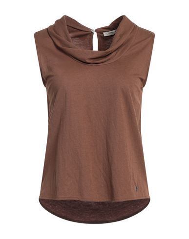 Shop Anna Corti Woman T-shirt Brown Size 8 Viscose, Polyamide