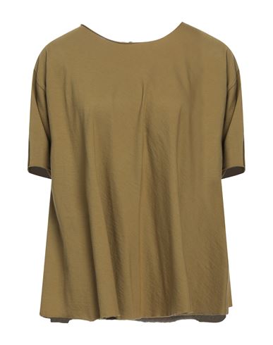 Isabella Clementini Woman T-shirt Military Green Size 6 Cotton