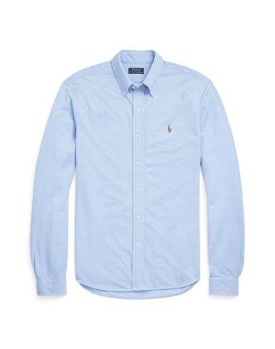Polo Ralph Lauren Knit Oxford Shirt Man Shirt Blue Size Xxl Cotton