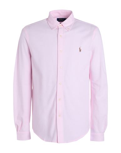 Polo Ralph Lauren Knit Oxford Shirt Man Shirt Light Pink Size L Cotton