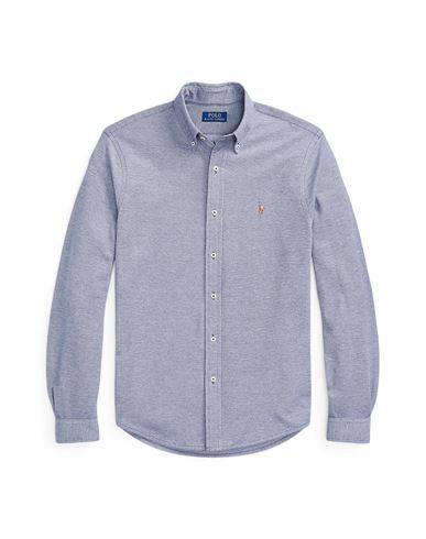 Polo Ralph Lauren Knit Oxford Shirt Man Shirt Navy Blue Size Xxl Cotton