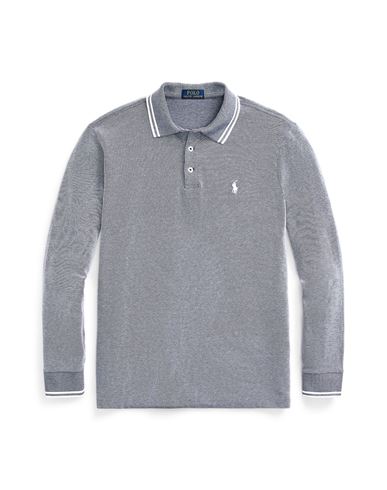 Polo Ralph Lauren Custom Slim Fit Stretch Oxford Mesh Polo Man Polo Shirt Navy Blue Size L Cotton, E