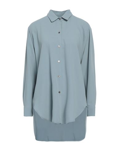 Rue Du Bac Woman Shirt Pastel Blue Size 6 Polyester