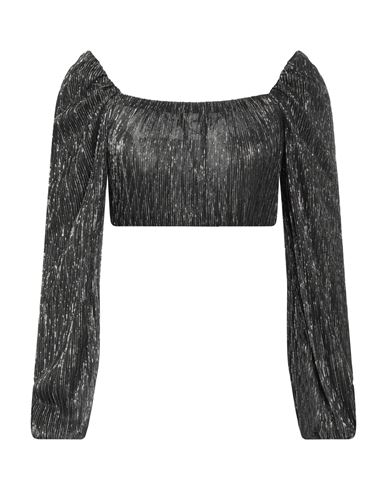 The Lulù Woman Top Black Size S Polyester, Metallic Fiber
